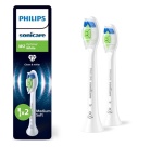 Brossette dentaire Philips Sonicare HX6062/87 Optimal White Lot de 2 Blanc