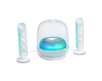 Enceinte bibliothèque Harman-kardon Soundsticks 5 Blanc, Bluetooth a 2.1 canaux avec HDMI et éclairage entraînant