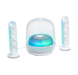 Enceinte bibliothèque Harman-kardon Soundsticks 5 Blanc, Bluetooth a 2.1 canaux avec HDMI et éclairage entraînant