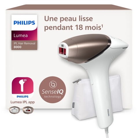 Epilation semi-définitive Philips BRI945 Lumea série 8000 IPL BLANC