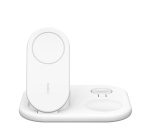 Chargeur pour téléphone mobile Belkin Socle de recharge 3-en-1 aimanté (Qi2) et pliable, 15W, blanc