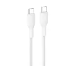 Chargeur et câble d'alimentation PC Belkin à gaine tressée USB-C vers USB-C 240W, longueur 1m, blanc