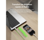 Chargeur et câble d'alimentation PC Belkin à gaine tressée USB-C vers USB-C 240W, longueur 1m, blanc