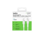 Chargeur et câble d'alimentation PC Belkin à gaine tressée USB-C vers USB-C 240W, longueur 1m, blanc