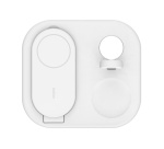 Chargeur pour téléphone mobile Belkin Socle de recharge 3-en-1 aimanté (Qi2) et pliable, 15W, blanc