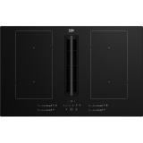 Plaque de cuisson avec hotte intégrée Beko HIXI84701UP noir