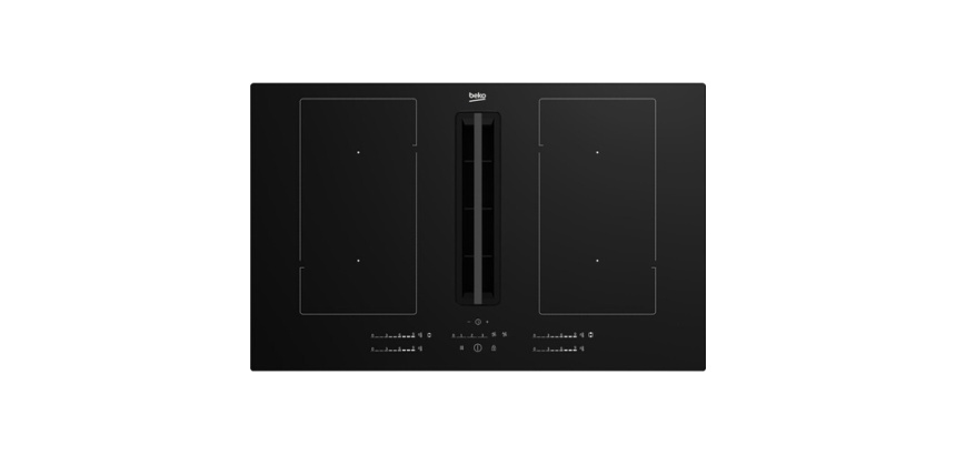 Plaque de cuisson avec hotte intégrée Beko HIXI84701UP noir