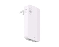 Chargeur pour téléphone mobile Force Power CS 65W USB A+C+C PD GaN Pliable Recyclé Blanc