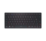 Clavier Cherry compact multi-appareils rechargeable avec connexion sans fil 2,4 GHz, Bluetooth 5.0 et filaire
