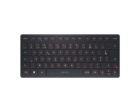 Clavier Cherry compact multi-appareils rechargeable avec connexion sans fil 2,4 GHz, Bluetooth 5.0 et filaire