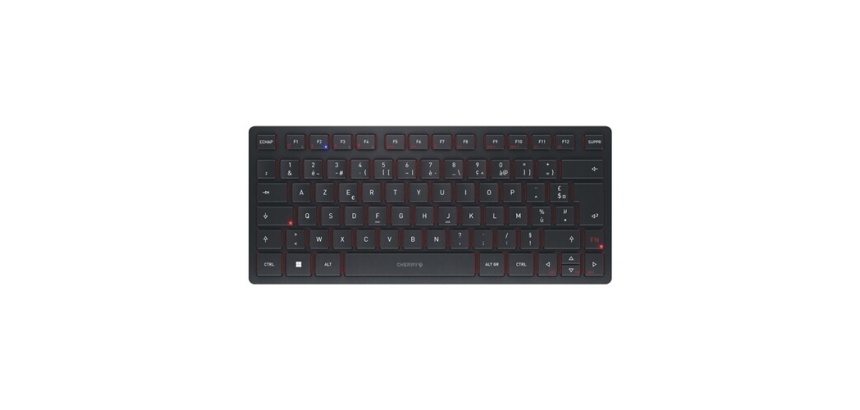Clavier Cherry compact multi-appareils rechargeable avec connexion sans fil 2,4 GHz, Bluetooth 5.0 et filaire