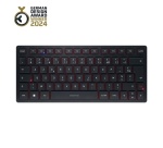 Clavier Cherry compact multi-appareils rechargeable avec connexion sans fil 2,4 GHz, Bluetooth 5.0 et filaire