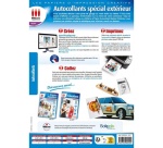 Papier d'impression Micro Appli Pack de 7 feuilles autocollants A4 Spécial Extérieur Blanc