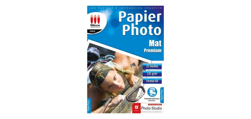 Papier d'impression Micro Appli Pack de 25 feuilles papiers photo A4 Mat Premium Blanc
