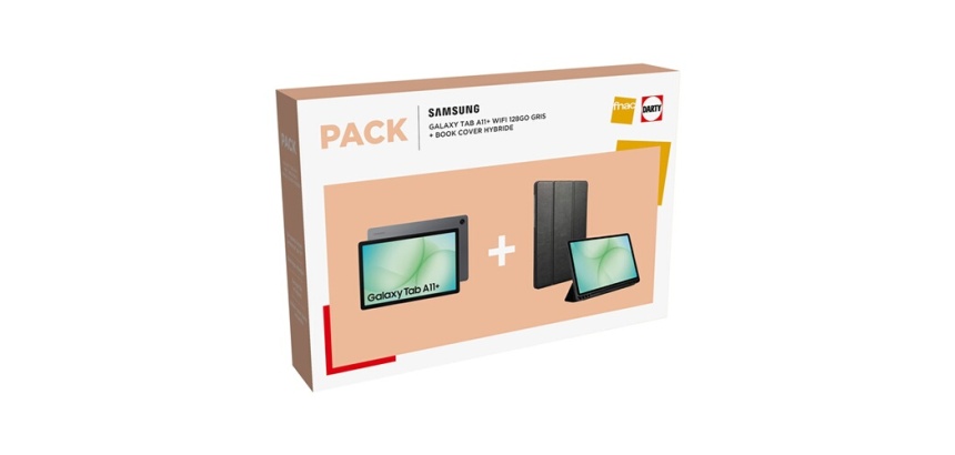 Tablette tactile Samsung Pack Galaxy Tab A11+ 11" 128 Go Gris + Book Cover Hybride