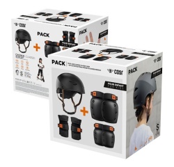 Casque vélo Casr Pack avec Kit de protection pour enfants Classic Helmet Noir