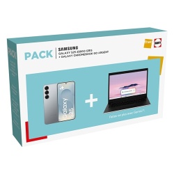 Smartphone Samsung Pack Galaxy S25 256Go Gris + Chromebook Go Argent