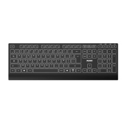 Clavier Port Designs rétroéclairé rechargeable USB-C Bluetooth sans fil Azerty Noir