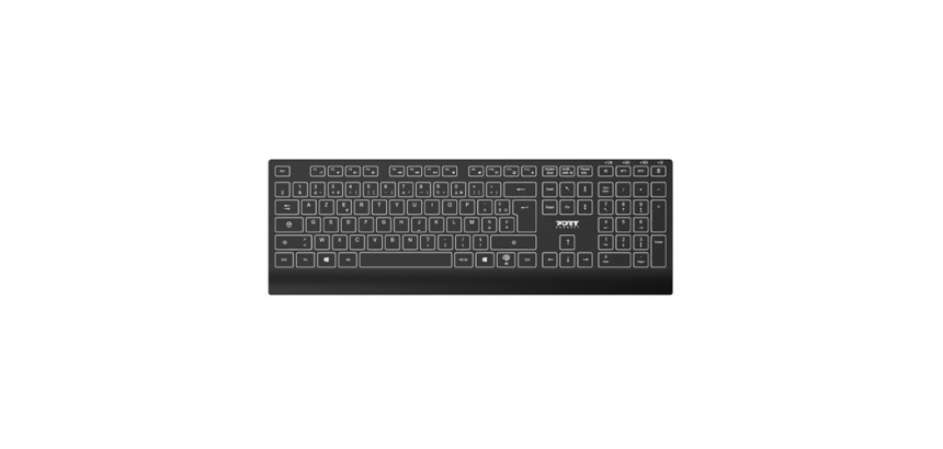 Clavier Port Designs rétroéclairé rechargeable USB-C Bluetooth sans fil Azerty Noir
