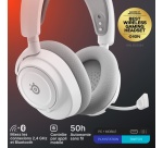 Casque PC Steelseries Micro Gaming sans fil Wifi Arctis Nova 7 Gen 2 Blanc