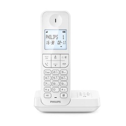 Téléphone sans fil Philips fixe avec répondeur D2751W Solo Blanc