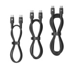 Câble téléphone portable Wefix Lot de 3 USB-C vers USB-C : 0.5/1/2 M Noir