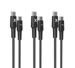 Câble téléphone portable Wefix Lot de 3 USB-C vers USB-C : 0.5/1/2 M Noir