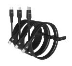 Câble téléphone portable Wefix Lot de 3 USB-C vers USB-C : 0.5/1/2 M Noir