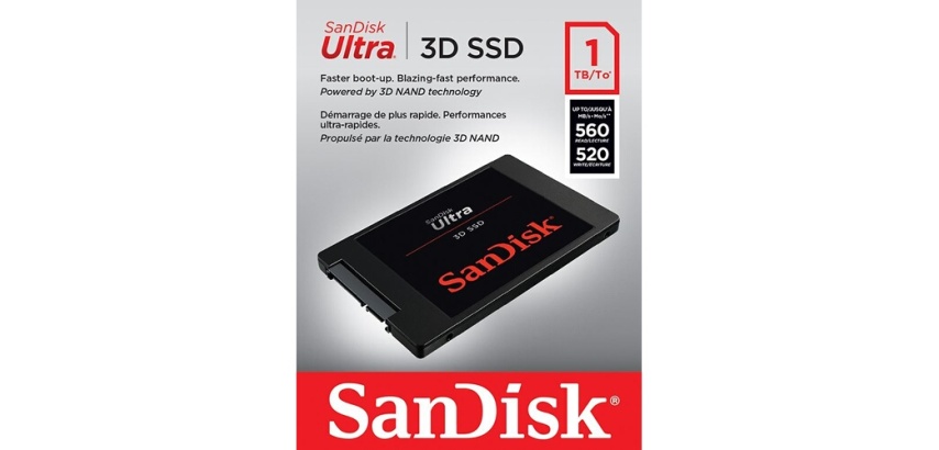 SSD interne Sandisk Ultra 3D SATA 2.5'' 1TB + Rescu pro