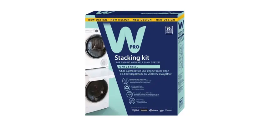 Kit de superposition Wpro Kit de superposition universel pour lave-linge/seche-linge avec tablette coulissante