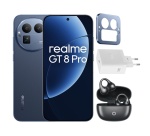 Smartphone Realme Pack GT8 PRO 16/512 Go Bleu + kit deco Bleu + Chargeur 120W blanc + Buds Clip noir