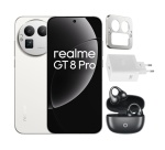 Smartphone Realme Pack GT8 PRO 16/512 Go Blanc + kit deco Blanc + Chargeur 120W blanc + Buds Clip noir