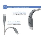 Câble téléphone portable Force Power Câble renforcé C/C 2m 3A Gris