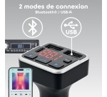 Transmetteur audio Tnb FM Bluetooth -  kit mains libres - gris