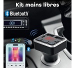 Transmetteur audio Tnb FM Bluetooth -  kit mains libres - gris