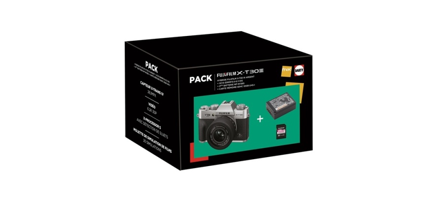 Appareil photo hybride Fujifilm PACK FNAC X-T30III Si/XC1333+NPW126S+SD32