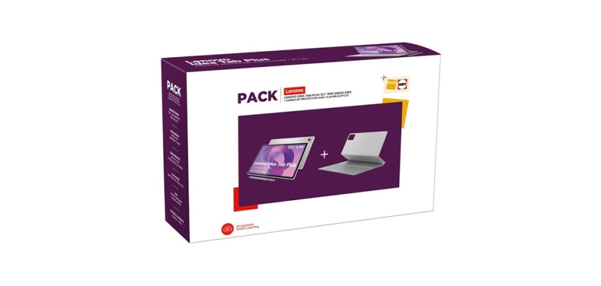 Tablette tactile Lenovo Pack Idea Tab Plus 12,1" 256 Go Gris + Coque de protection avec clavier et stylet