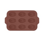 Plat / moule Point Virgule Moule pour 9 madeleines en silicone platine Vintage Maroon 37x23x2cm
