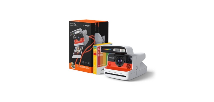 Appareil photo instantané Polaroid Flip + pack de film couleur (8 photos) - Blanc