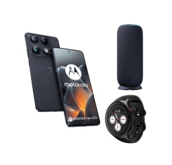 Smartphone Motorola Pack Signature 512Go Bleu Carbon + Sound Flow + Watch noire