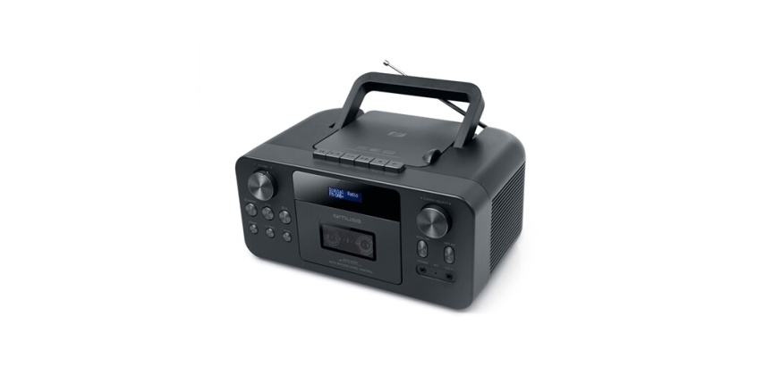 Radio Muse portable Bluetooth M-182 DB DAB/DAB+/FM avec enregistreur de cassette Noir