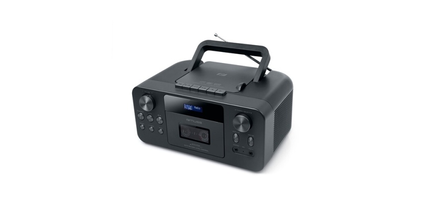 Radio Muse portable Bluetooth M-182 DB DAB/DAB+/FM avec enregistreur de cassette Noir