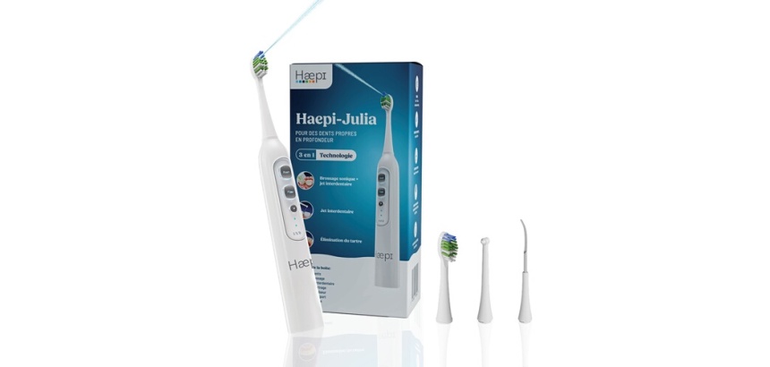 Brosse à dents électrique Haepi Julia - Brosse à dents sonique 3-en-1
