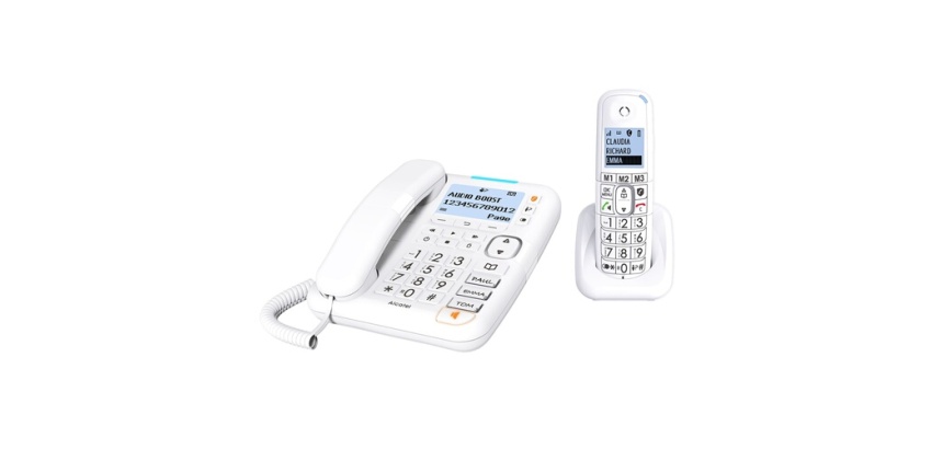 Téléphone filaire Alcatel XL785 Combo (base filaire + combiné DECT) avec répondeur, grand écran et grosses touches