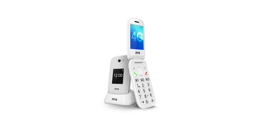 Téléphone portable basique Spc MOBILE 4G SENIOR CLAPET ECRAN 2,8'' + ECRAN EXTERNE 1,77'' TOUCHE XL BOUTON SOS SYSTEME SMART HELP SOCLE DE CHARGE