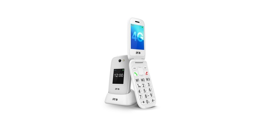 Téléphone portable basique Spc MOBILE 4G SENIOR CLAPET ECRAN 2,8'' + ECRAN EXTERNE 1,77'' TOUCHE XL BOUTON SOS SYSTEME SMART HELP SOCLE DE CHARGE
