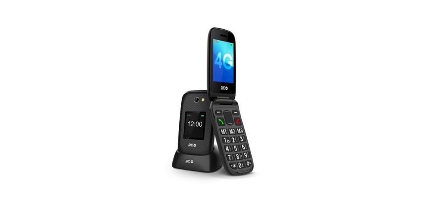Téléphone portable basique Spc MOBILE 4G SENIOR CLAPET ECRAN 2,8'' + ECRAN EXTERNE 1,77'' TOUCHE XL BOUTON SOS SYSTEME SMART HELP SOCLE DE CHARGE