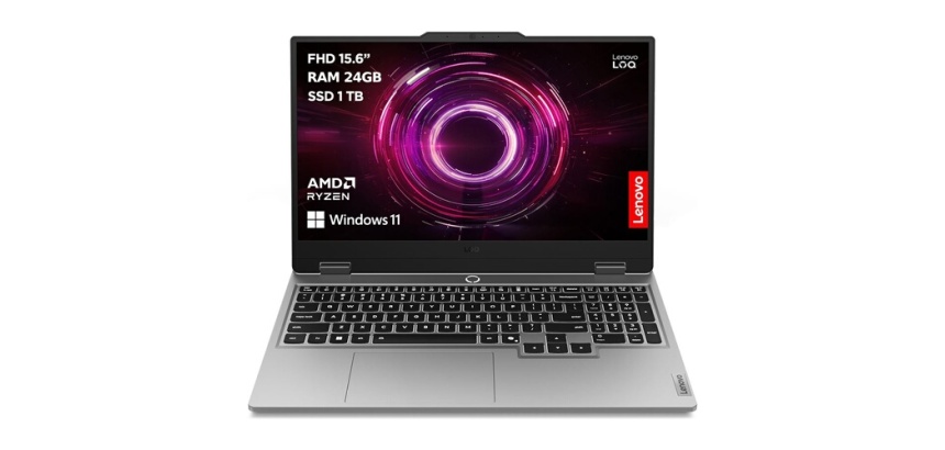 PC portable Lenovo gaming LOQ 15AHP10 15.6" FHD 144 GHz AMD Ryzen 7 24 Go RAM 1 To SSD Nvidia GeForce RTX 5060 Gris