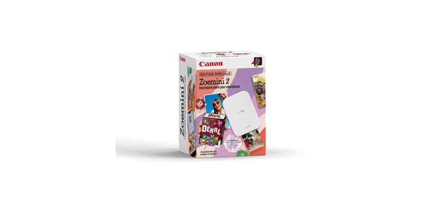 Imprimante photo Canon Kit Summer Zoemini 2 Blanc + 1 jeu de société et 10 tirages inclus 2026