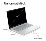 PC portable Hp OmniBook 3 Next Gen AI 14-hz0021nf 14" Snapdragon X 16 Go RAM 512 Go SSD Argent glacier